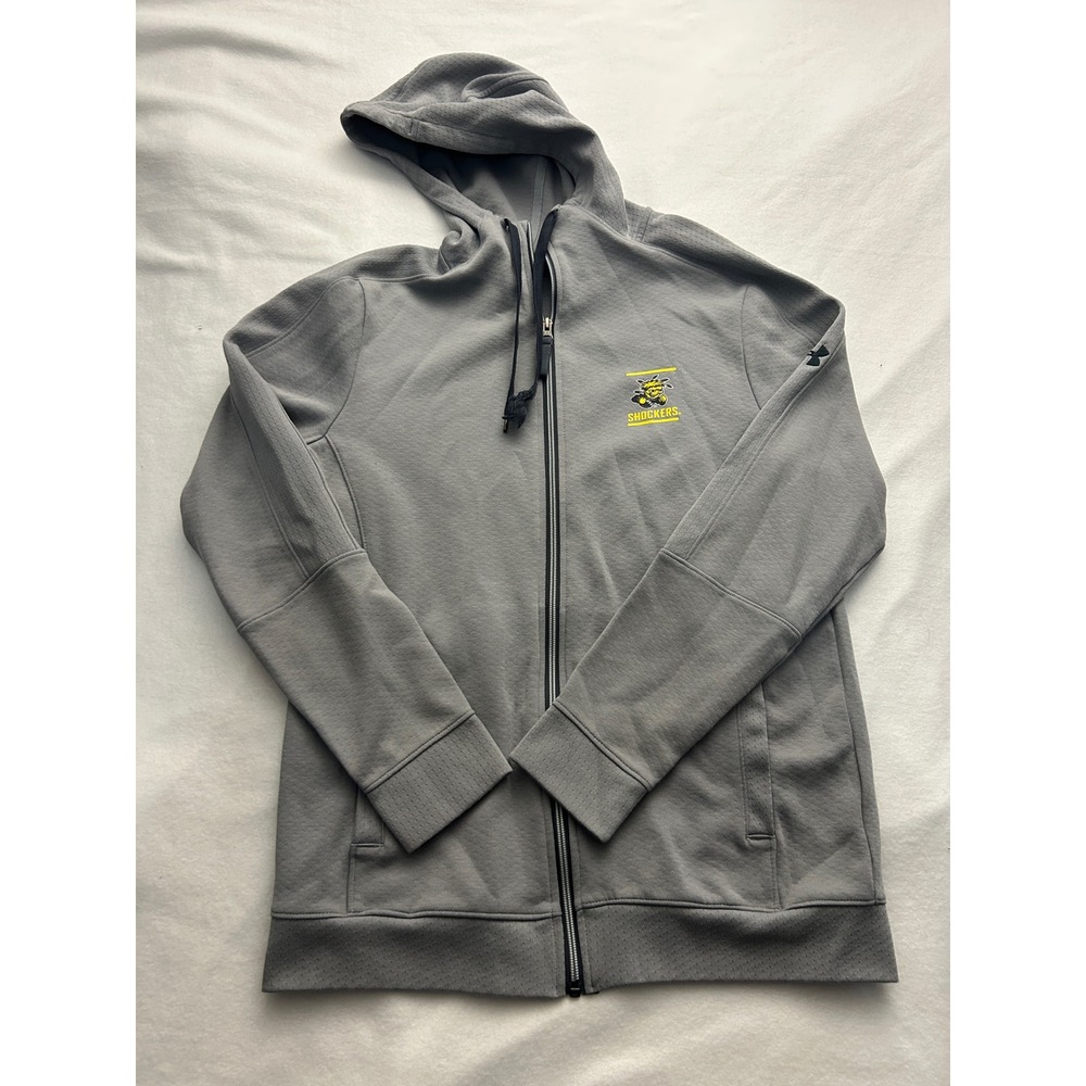 Under Armour Wichita State Shockers Full Zip Hoodie Mens Small Gray WuShock WSU